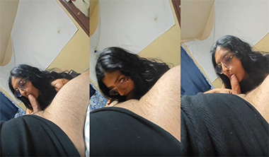 Desi Girl Deepthroat Blowjob on the Bed